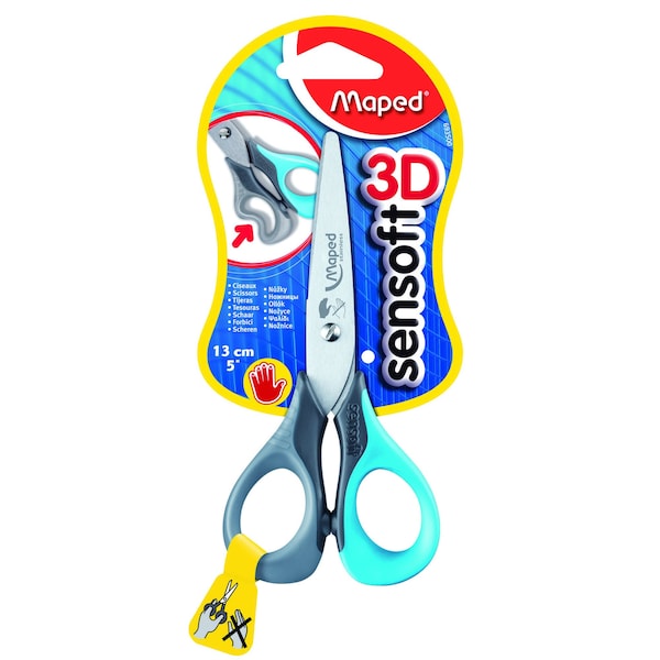 Maped Sensoft Scissors with Flexible Handles, 5in, Left-Handed, PK12 MAP693500 - main